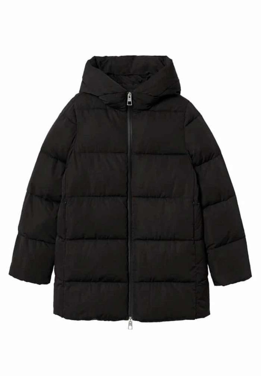 Clothing * | Mango Tokyo Winter Coat Black