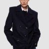 Clothing * | Mango Violin Short Coat Navy