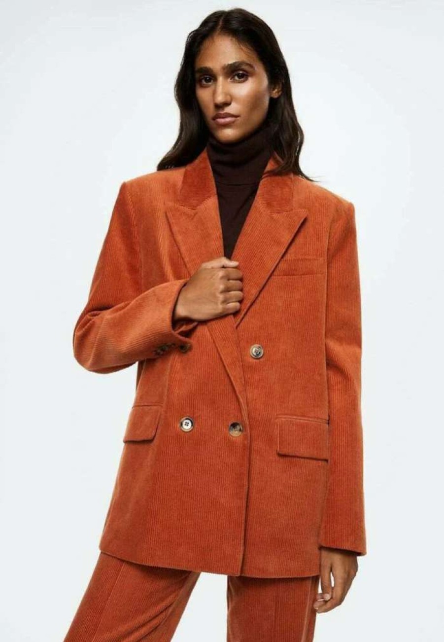 Clothing * | Mango Hailey Short Coat Orange