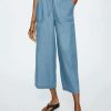 Clothing * | Mango Carmenh Trousers Bleu Moyen