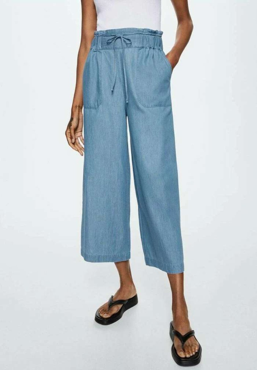 Clothing * | Mango Carmenh Trousers Bleu Moyen