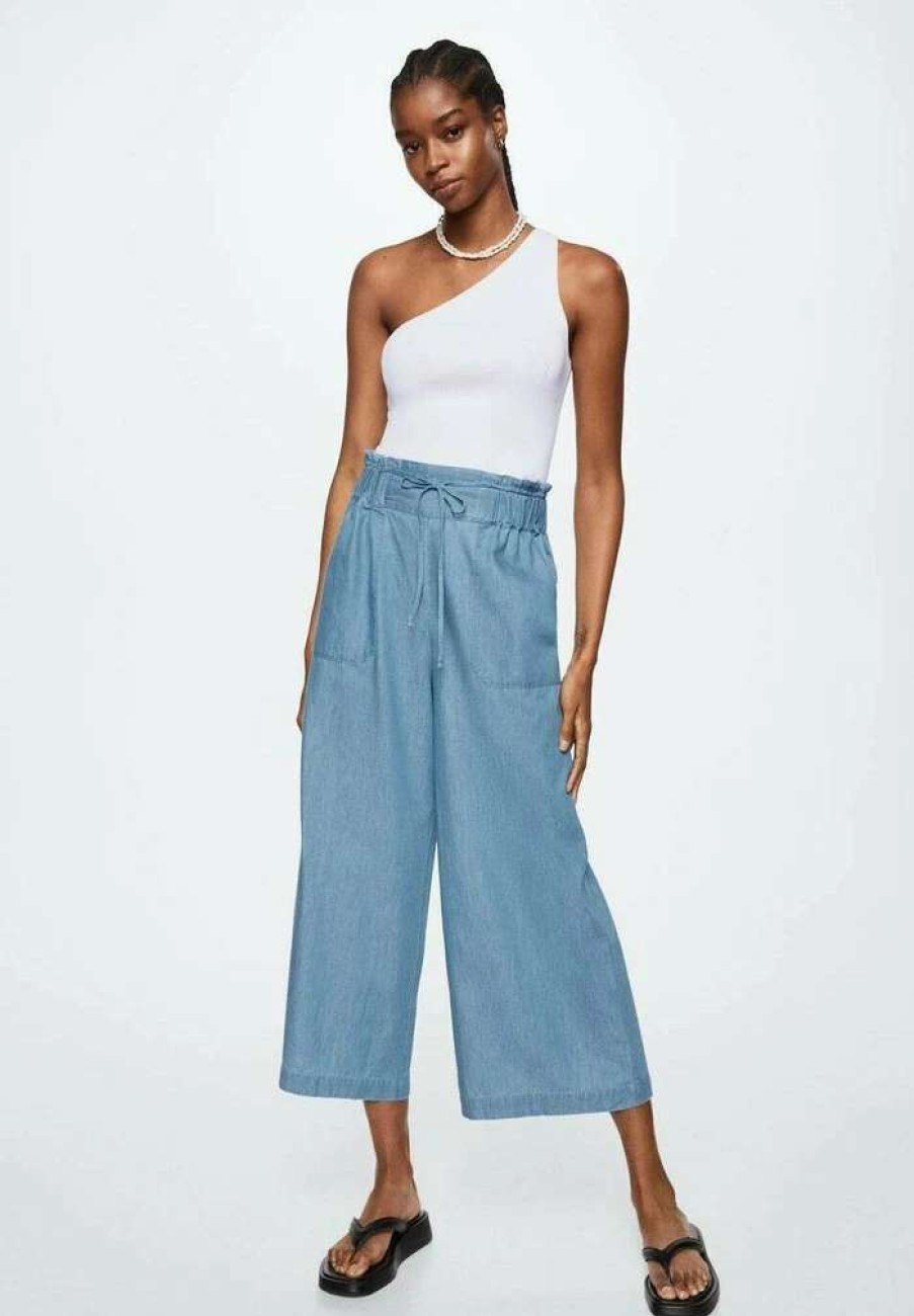 Clothing * | Mango Carmenh Trousers Bleu Moyen