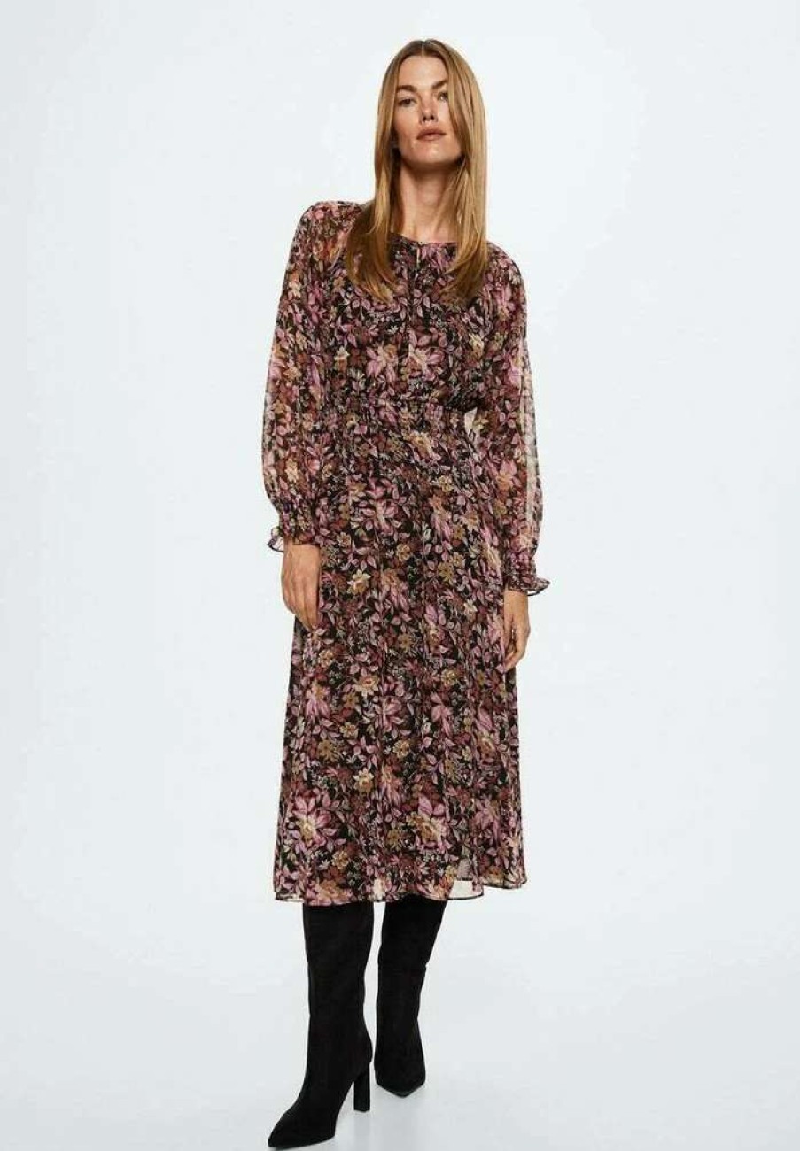 Clothing * | Mango Burdeos Day Dress Rosa