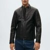 Clothing * | Mango Brake Faux Leather Jacket Black