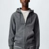 Clothing * | Mango Bady Zip-Up Sweatshirt Medium Heather Grey