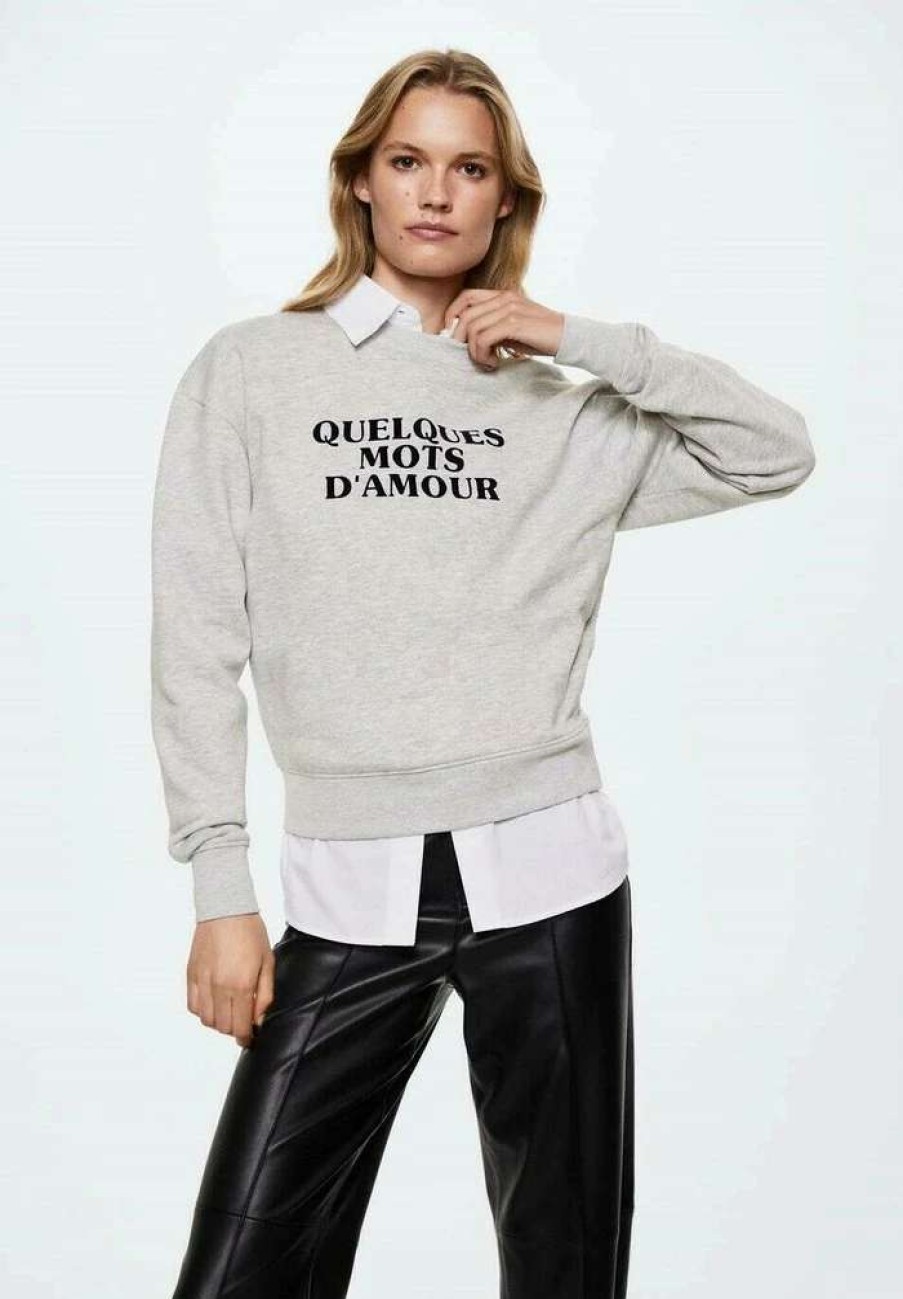 Clothing * | Mango Amour Sweatshirt Mediumgrijs