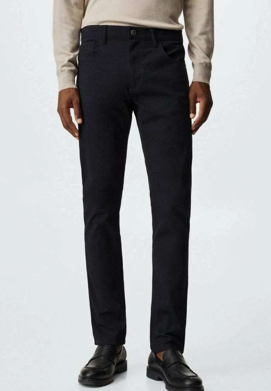 Clothing * | Mango Pisa Trousers Navy Bla