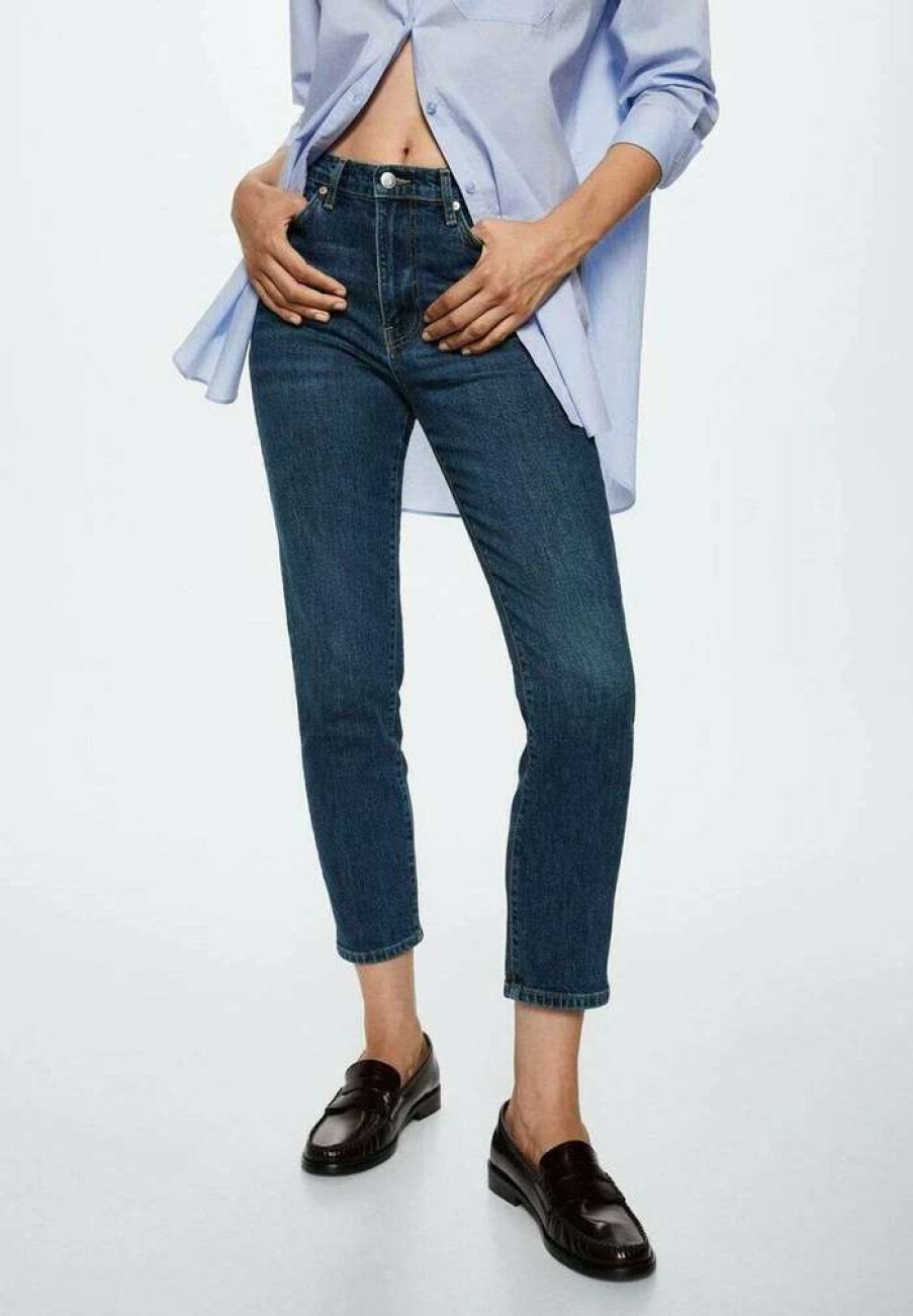 Clothing * | Mango Claudia Slim Fit Jeans Dark Blue