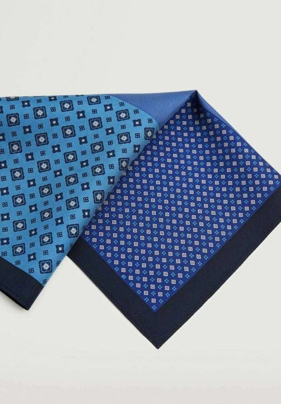 Accessoires * | Mango Night Pocket Square Bleu Marine Fonce