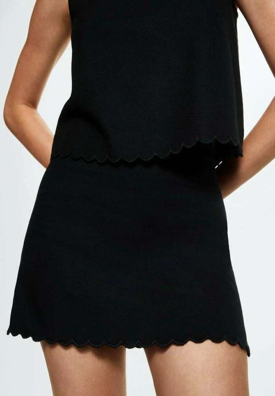 Clothing * | Mango Almond A-Line Skirt Black