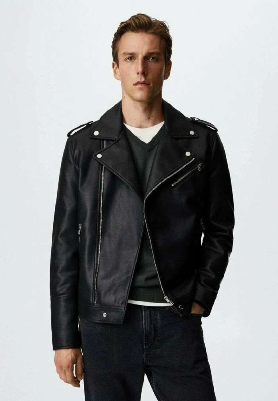 Clothing * | Mango Picasso Faux Leather Jacket Svart