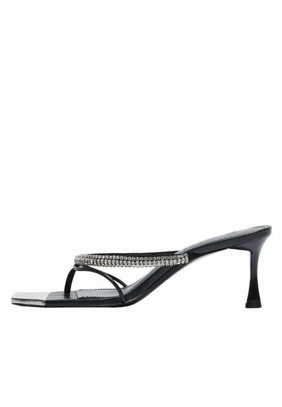 Shoe * | Mango Alexis Heeled Mules Black