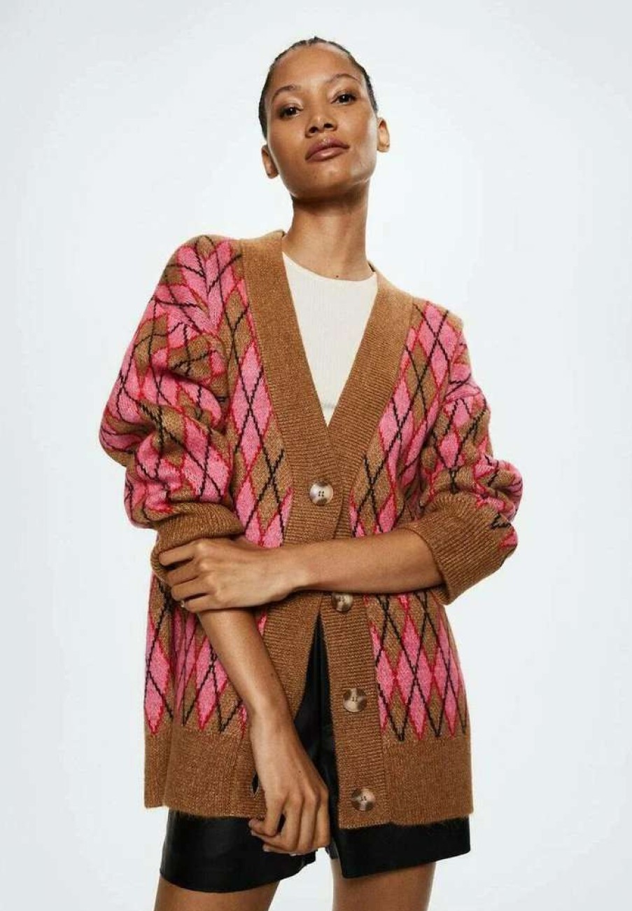 Clothing * | Mango Rombi Cardigan Marron