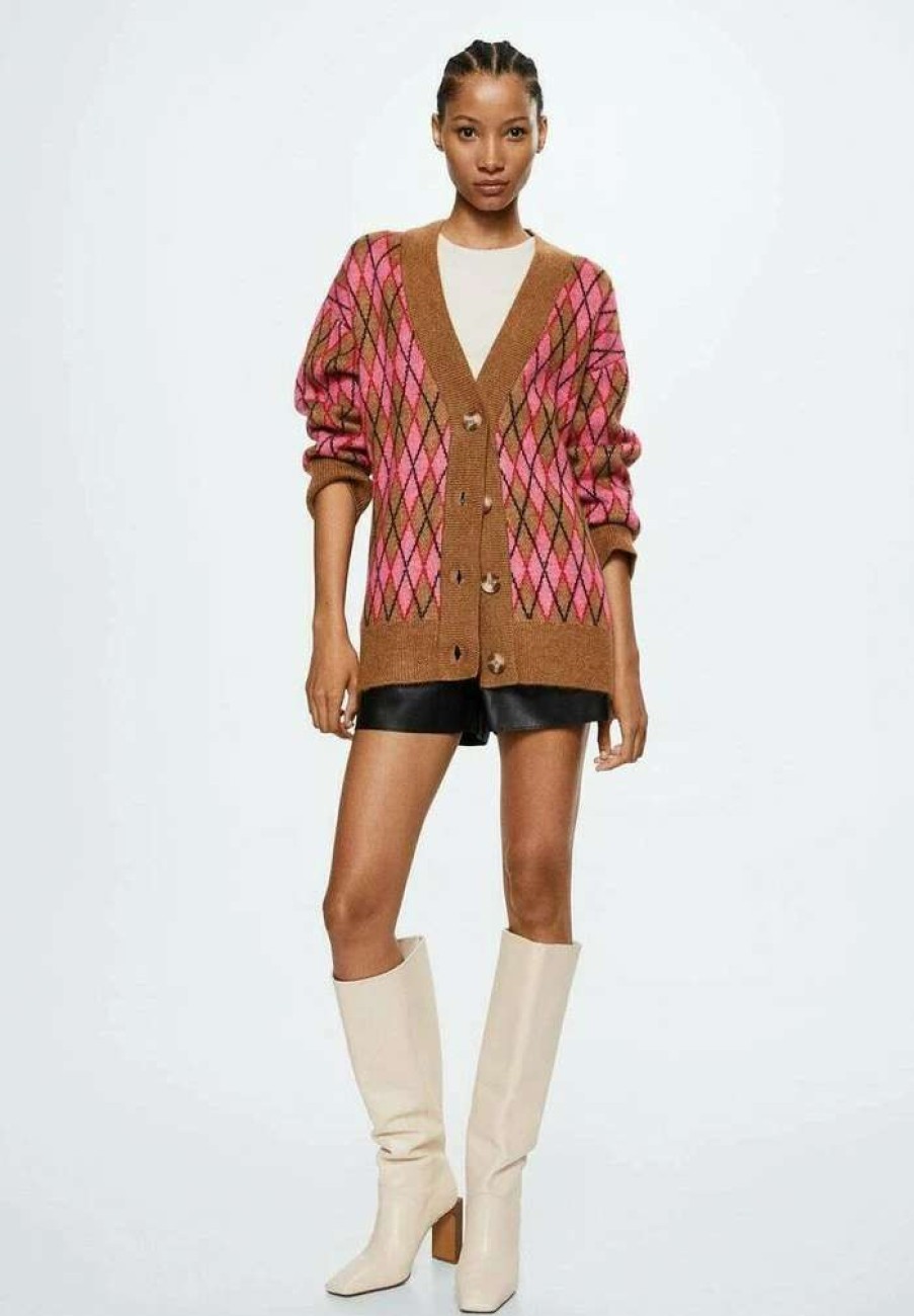 Clothing * | Mango Rombi Cardigan Marron