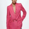 Clothing * | Mango Igu Short Coat Fuchsia