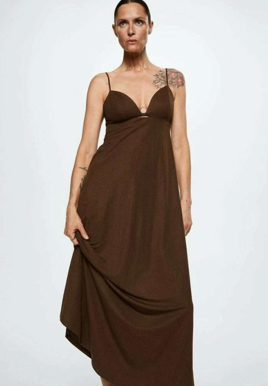 Clothing * | Mango Vani Maxi Dress Chocolat