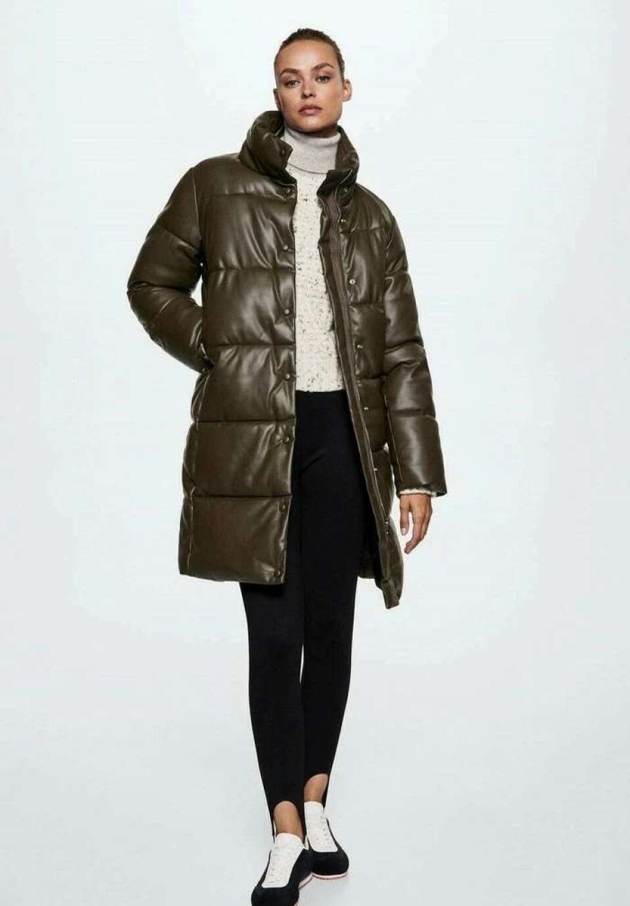 Clothing * | Mango Crank Winter Coat Kaki