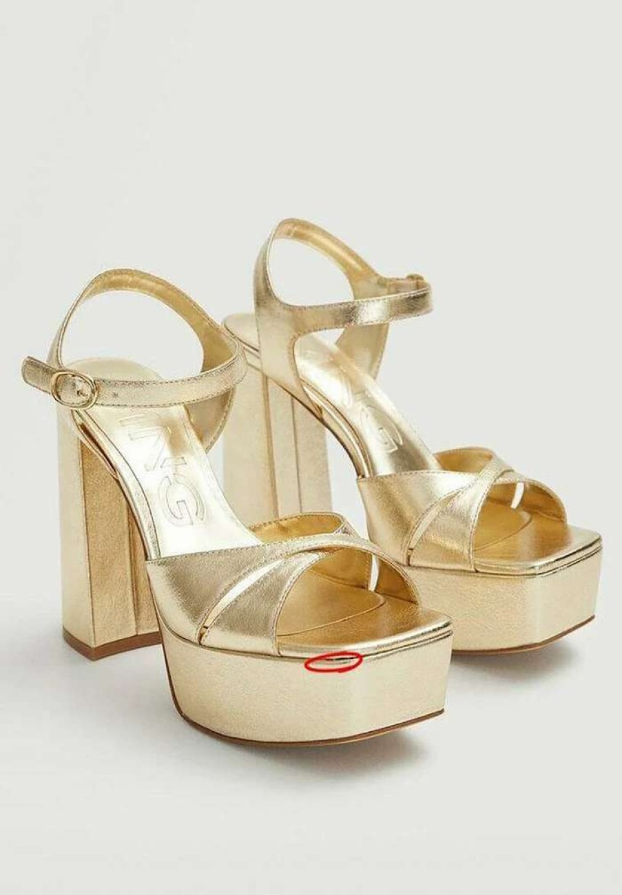 Shoe * | Mango Foam Sandals Gold