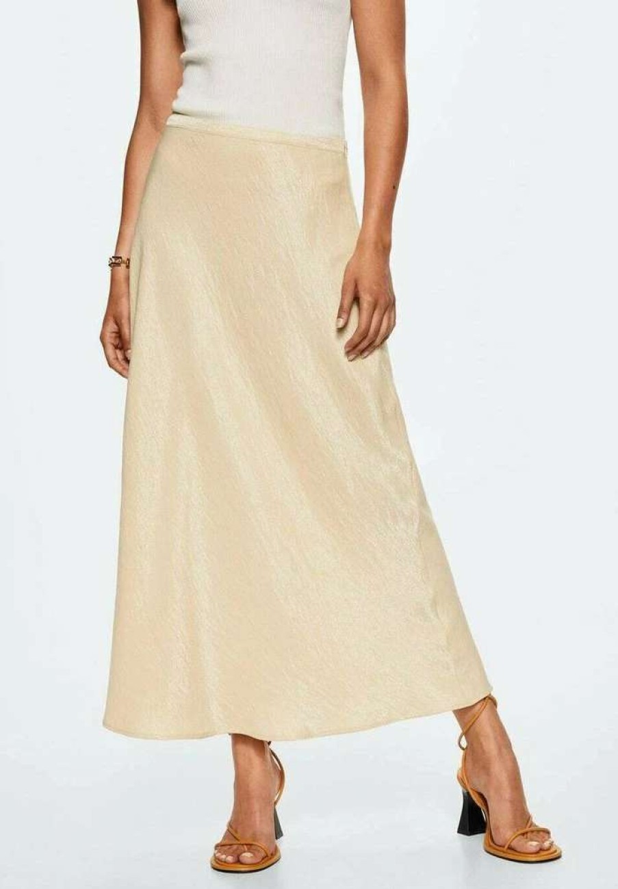 Clothing * | Mango A-Line Skirt Beige