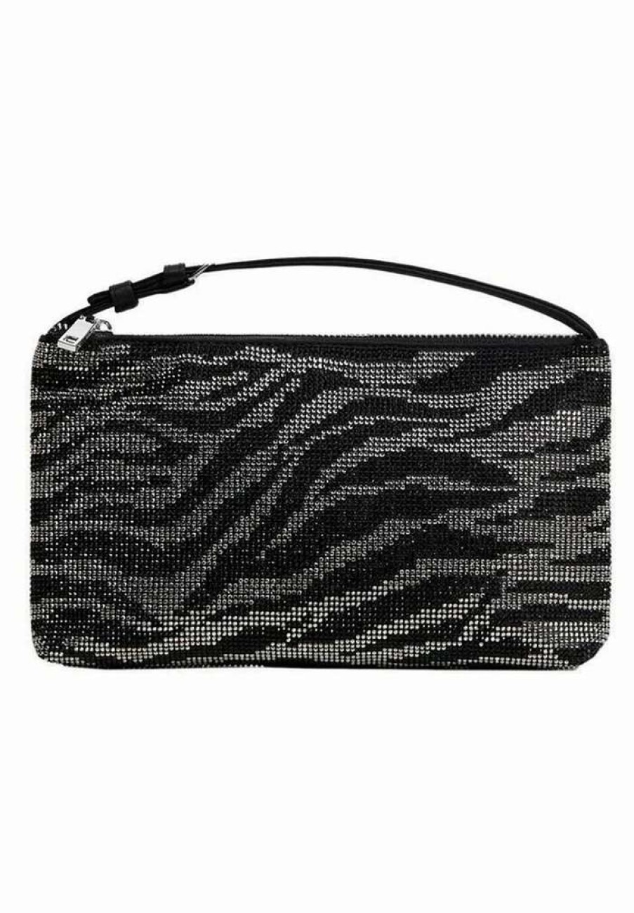 Accessoires * | Mango Strass Clutch Noir