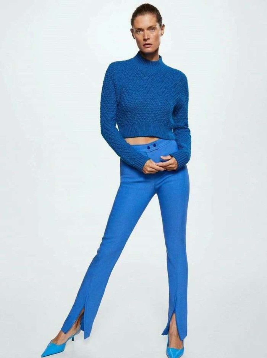 Clothing * | Mango Grass Jumper Blau