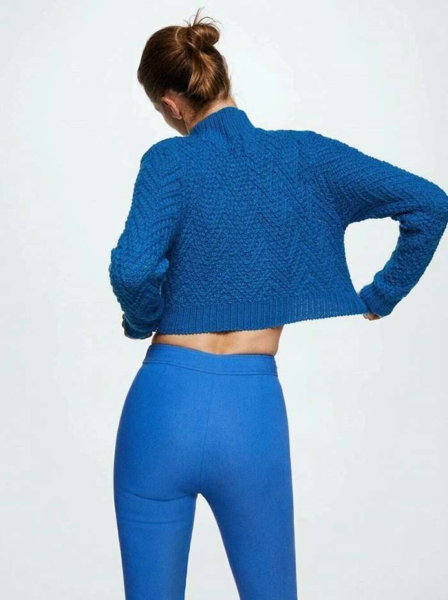 Clothing * | Mango Grass Jumper Blau