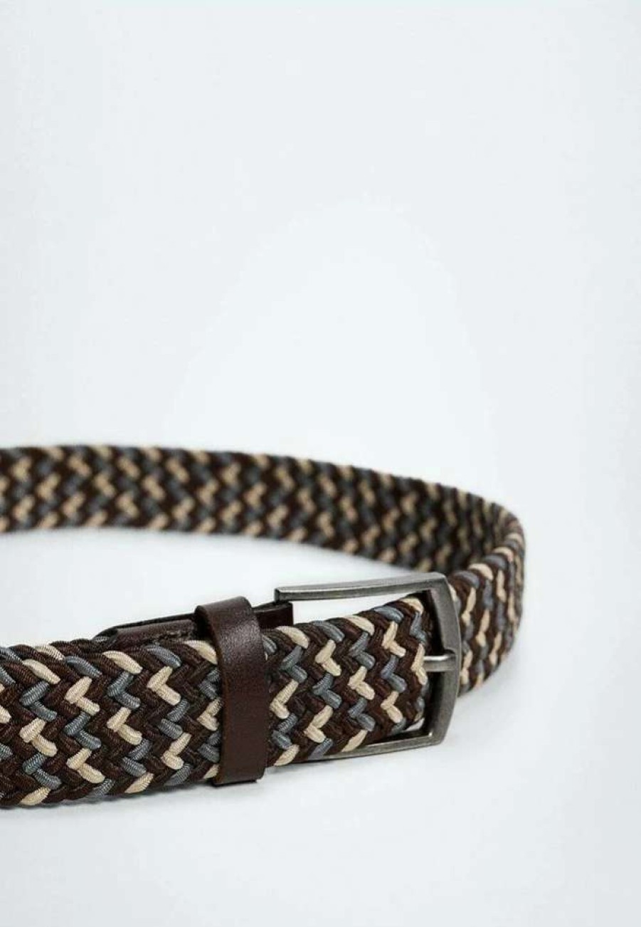 Accessoires * | Mango Colors Braided Belt Braun