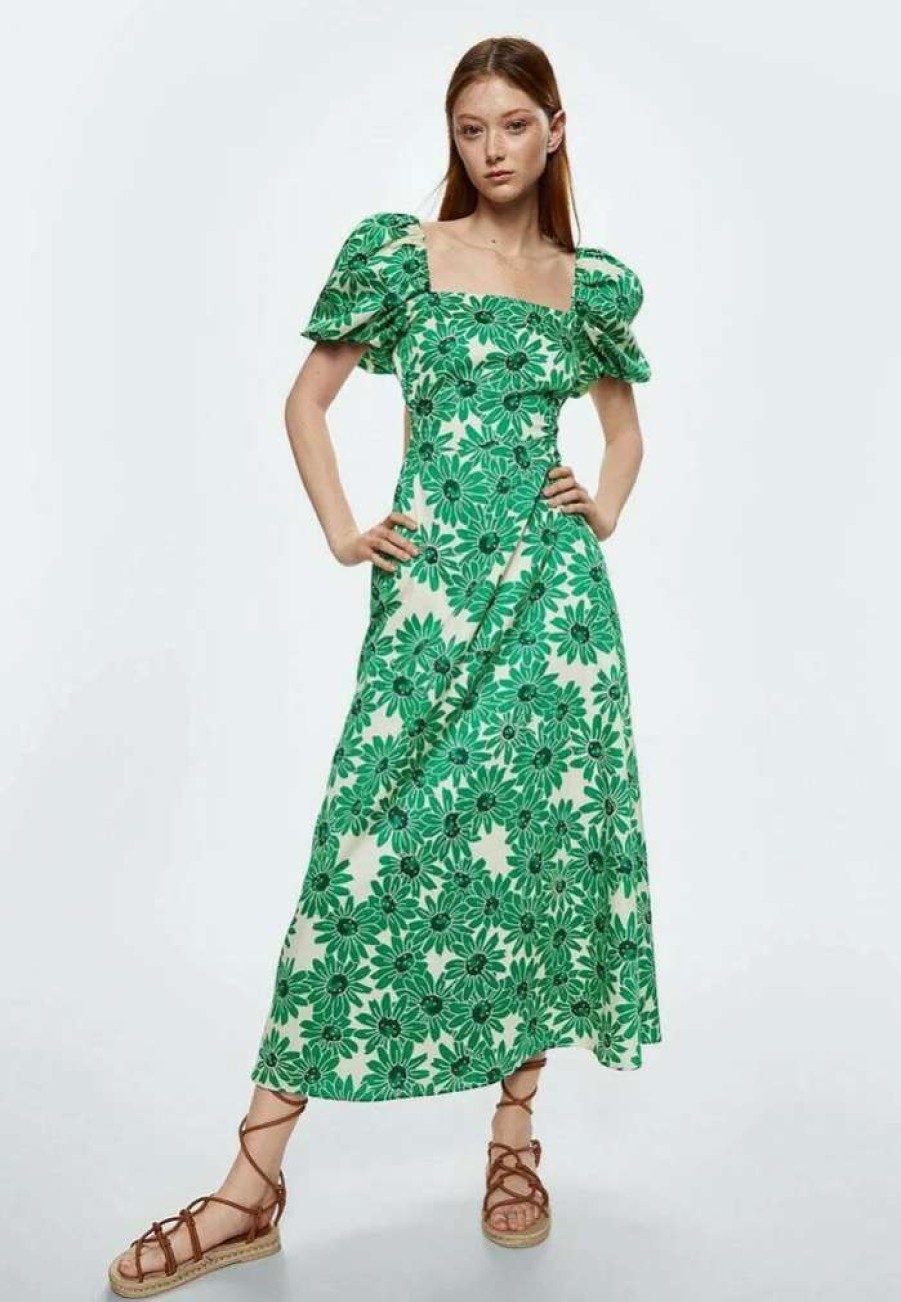 Clothing * | Mango Margi Day Dress Green