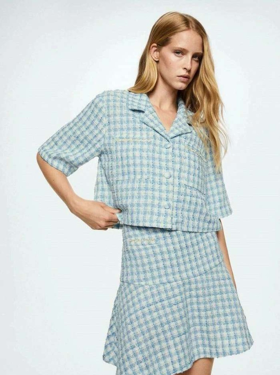 Clothing * | Mango Nilo-H Button-Down Blouse Blau