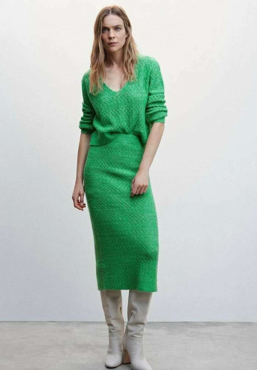 Clothing * | Mango Franklin A-Line Skirt Green