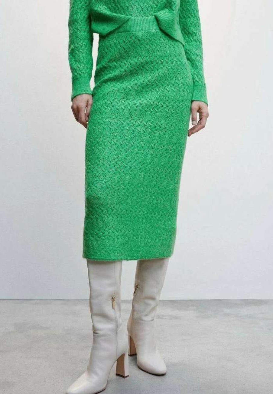 Clothing * | Mango Franklin A-Line Skirt Green