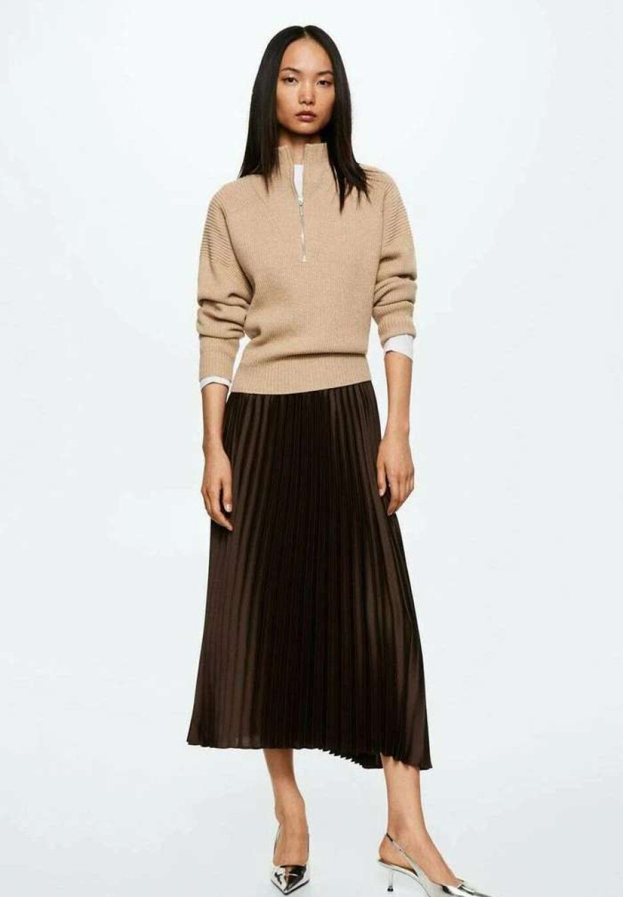 Clothing * | Mango A-Line Skirt Bruin