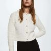 Clothing * | Mango Snowy Cardigan Blanc Casse