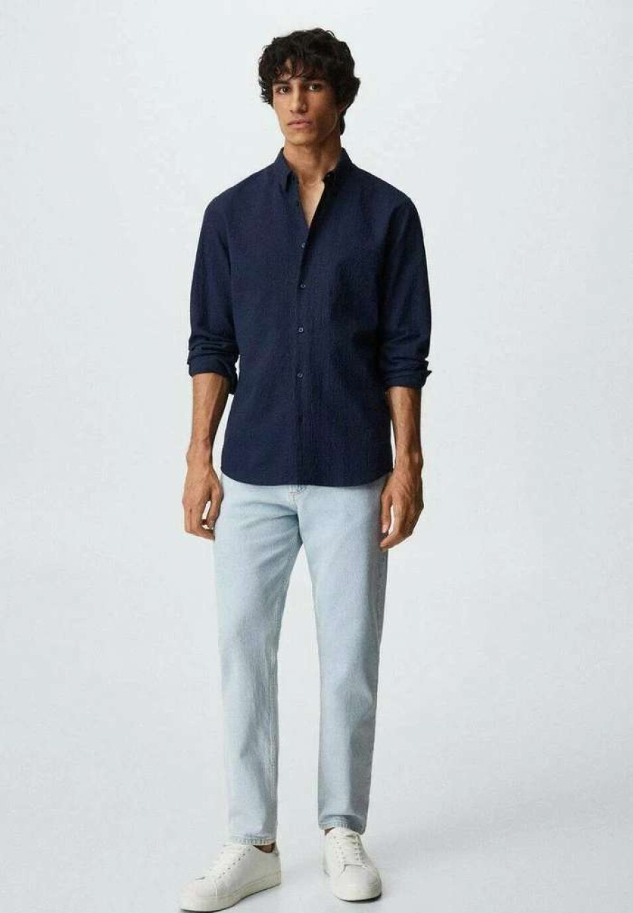 Clothing * | Mango Shirt Bleu Marine Fonce