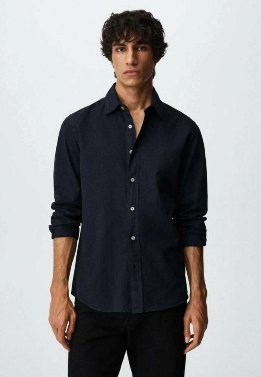 Clothing * | Mango Lumiere Formal Shirt Dark Navy