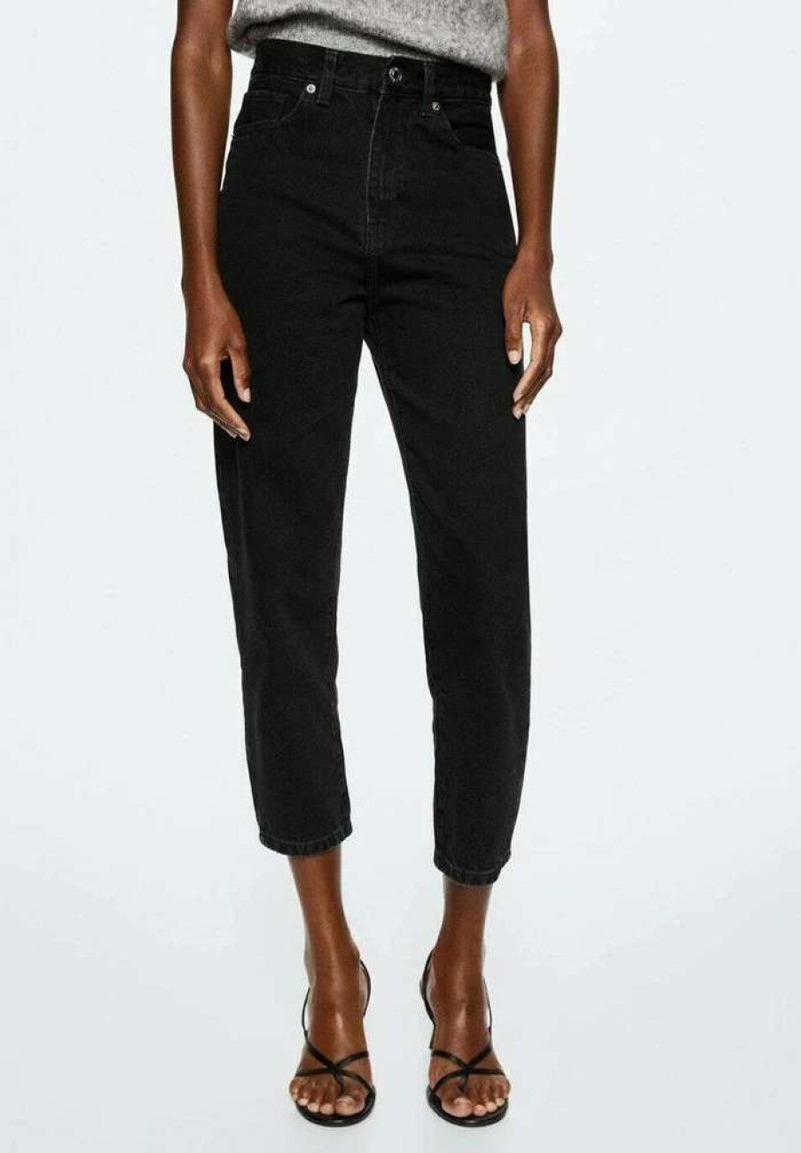 Clothing * | Mango Cris Relaxed Fit Jeans Black Denim