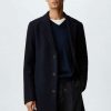 Clothing * | Mango Station Short Coat Bleu Marine Fonce