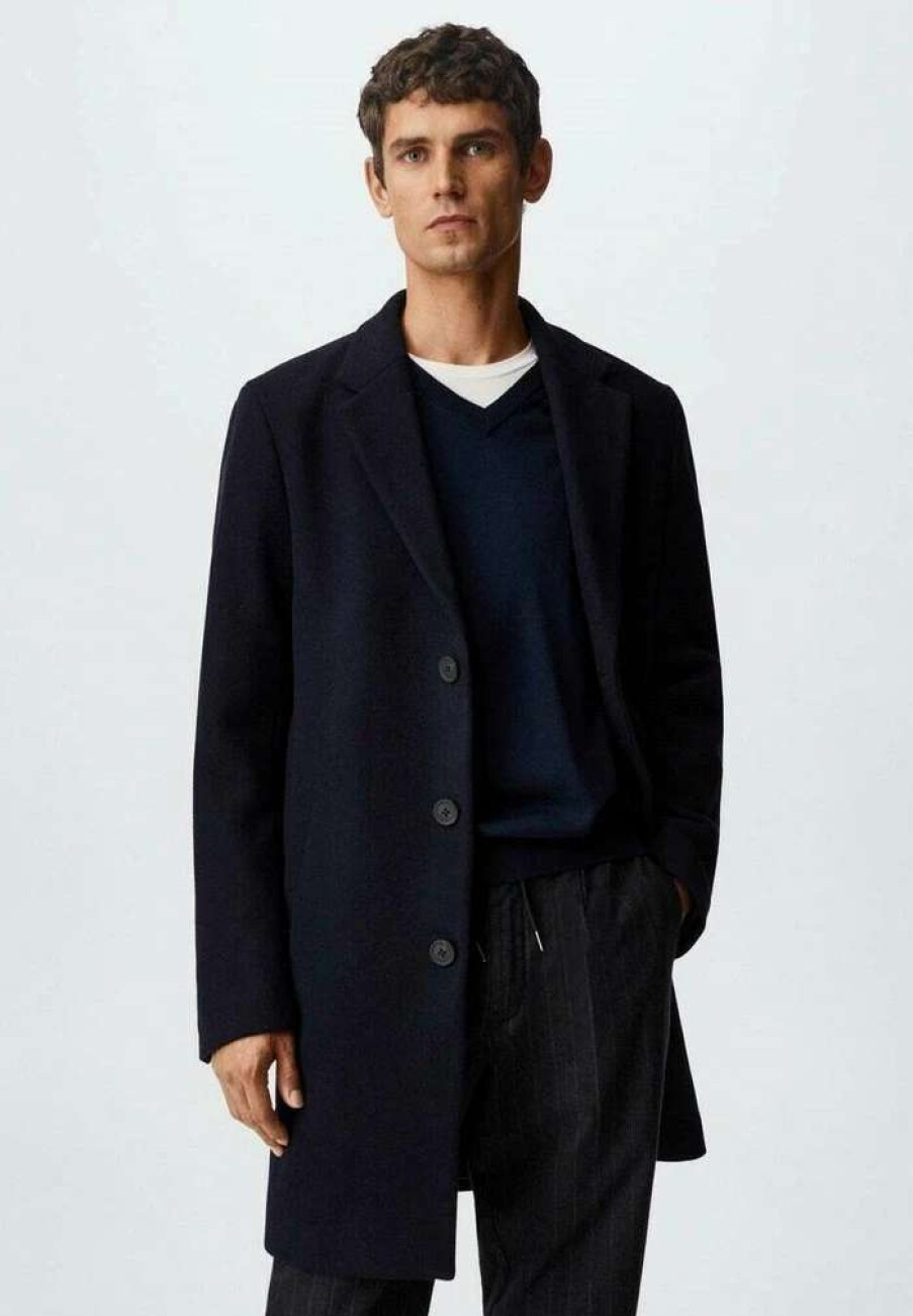 Clothing * | Mango Station Short Coat Bleu Marine Fonce