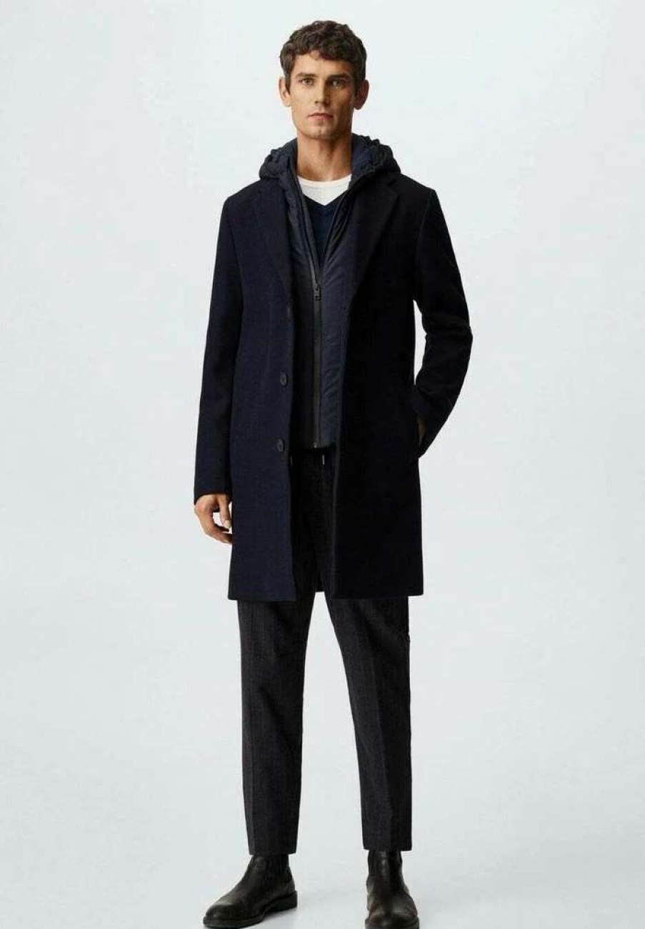 Clothing * | Mango Station Short Coat Bleu Marine Fonce