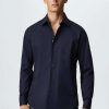 Clothing * | Mango Play Formal Shirt Dark Navy