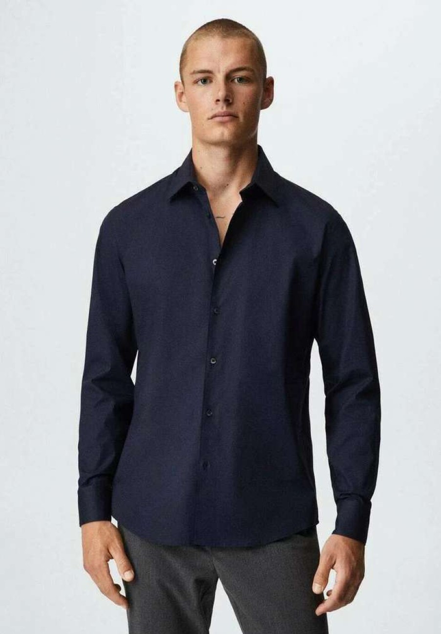 Clothing * | Mango Play Formal Shirt Dark Navy