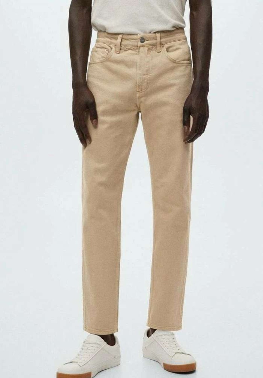 Clothing * | Mango Straight Leg Jeans Beige