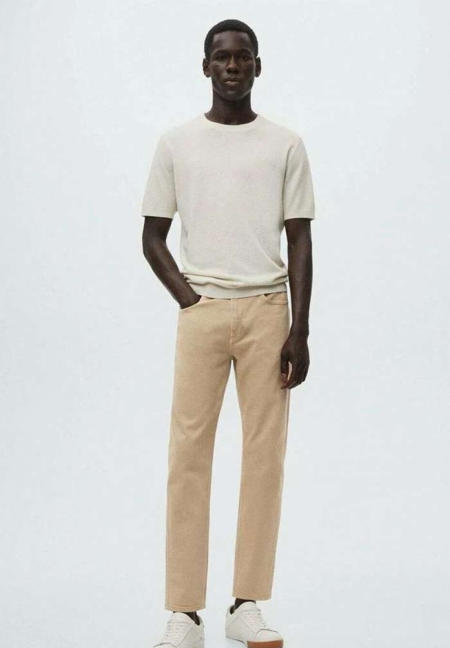 Clothing * | Mango Straight Leg Jeans Beige