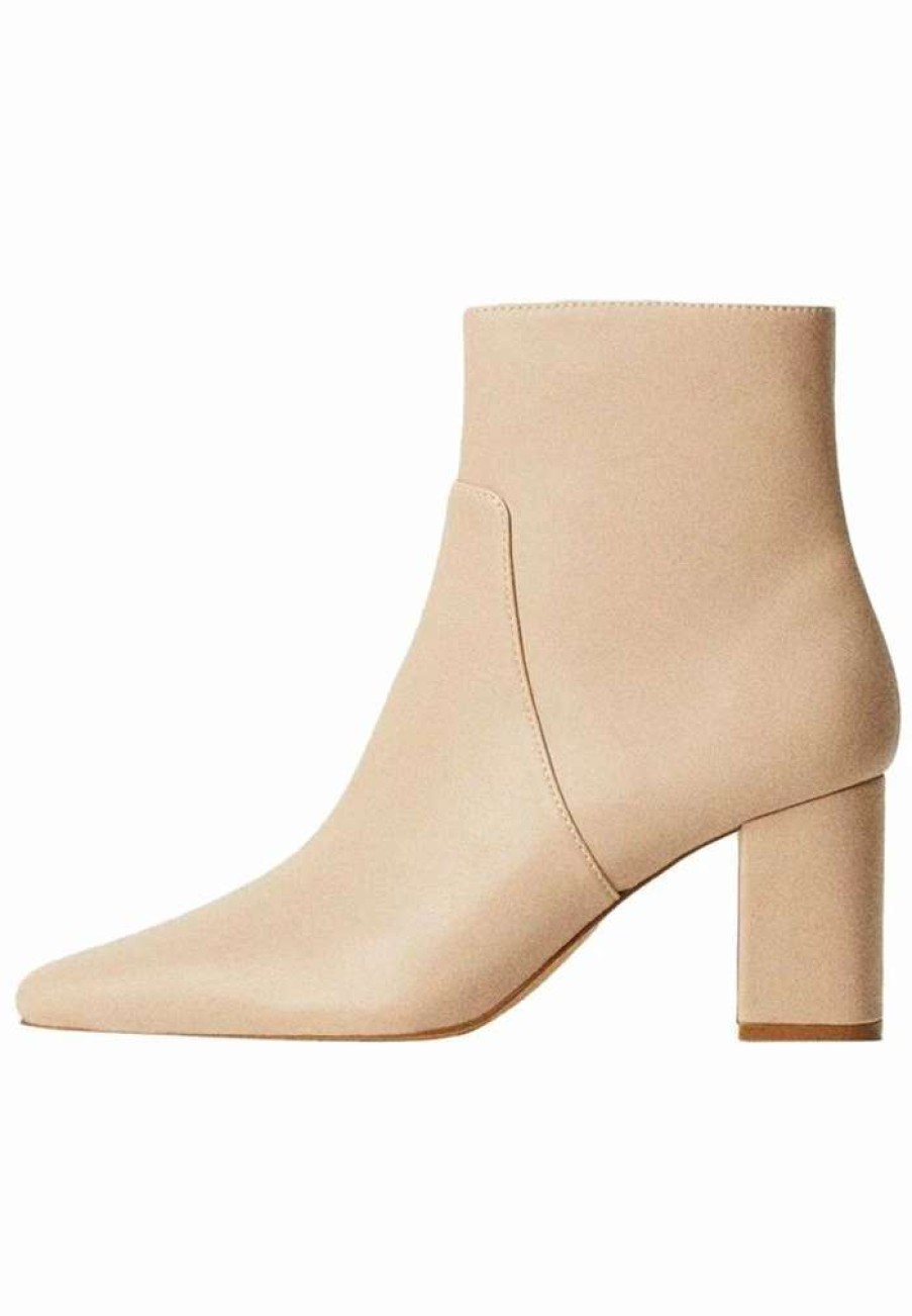 Shoe * | Mango Classic Ankle Boots Ecru