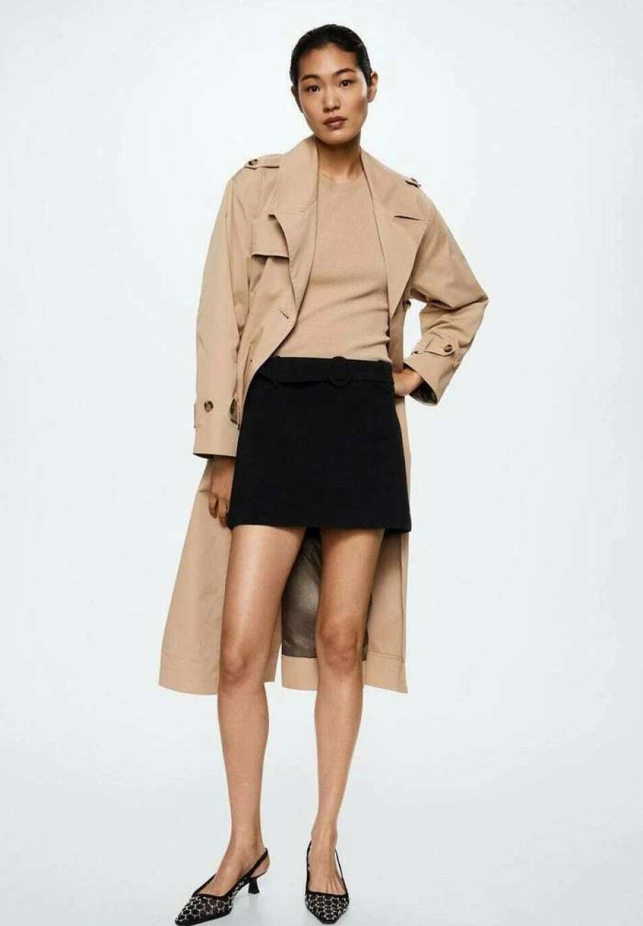 Clothing * | Mango Cindy A-Line Skirt Zwart