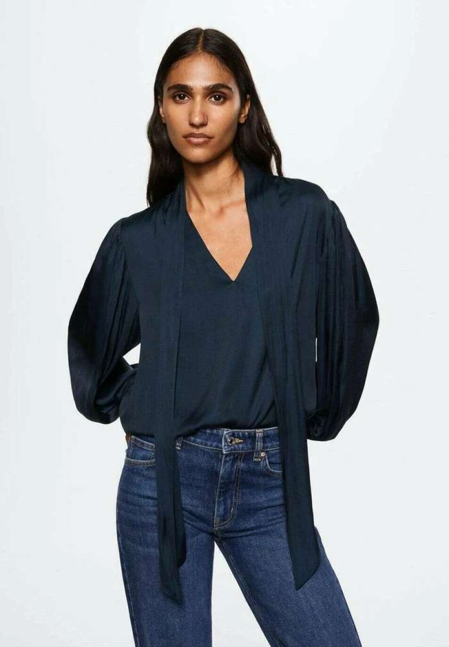 Clothing * | Mango Aire Blouse Bleu Marine