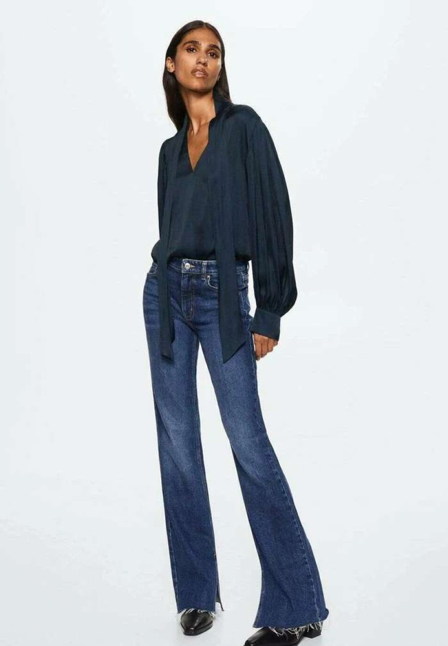 Clothing * | Mango Aire Blouse Bleu Marine