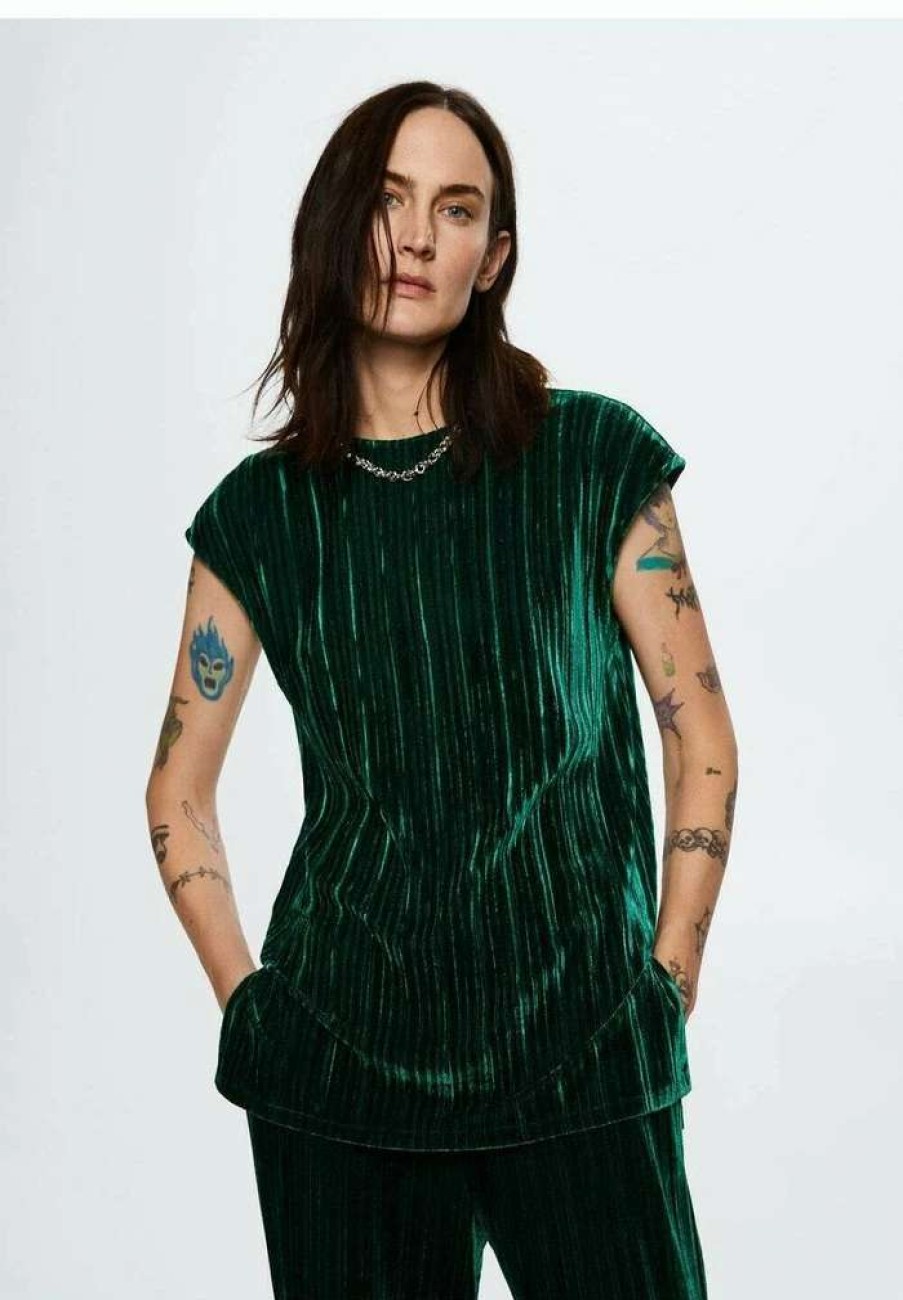 Clothing * | Mango Jungly-A Top Vert Fonce