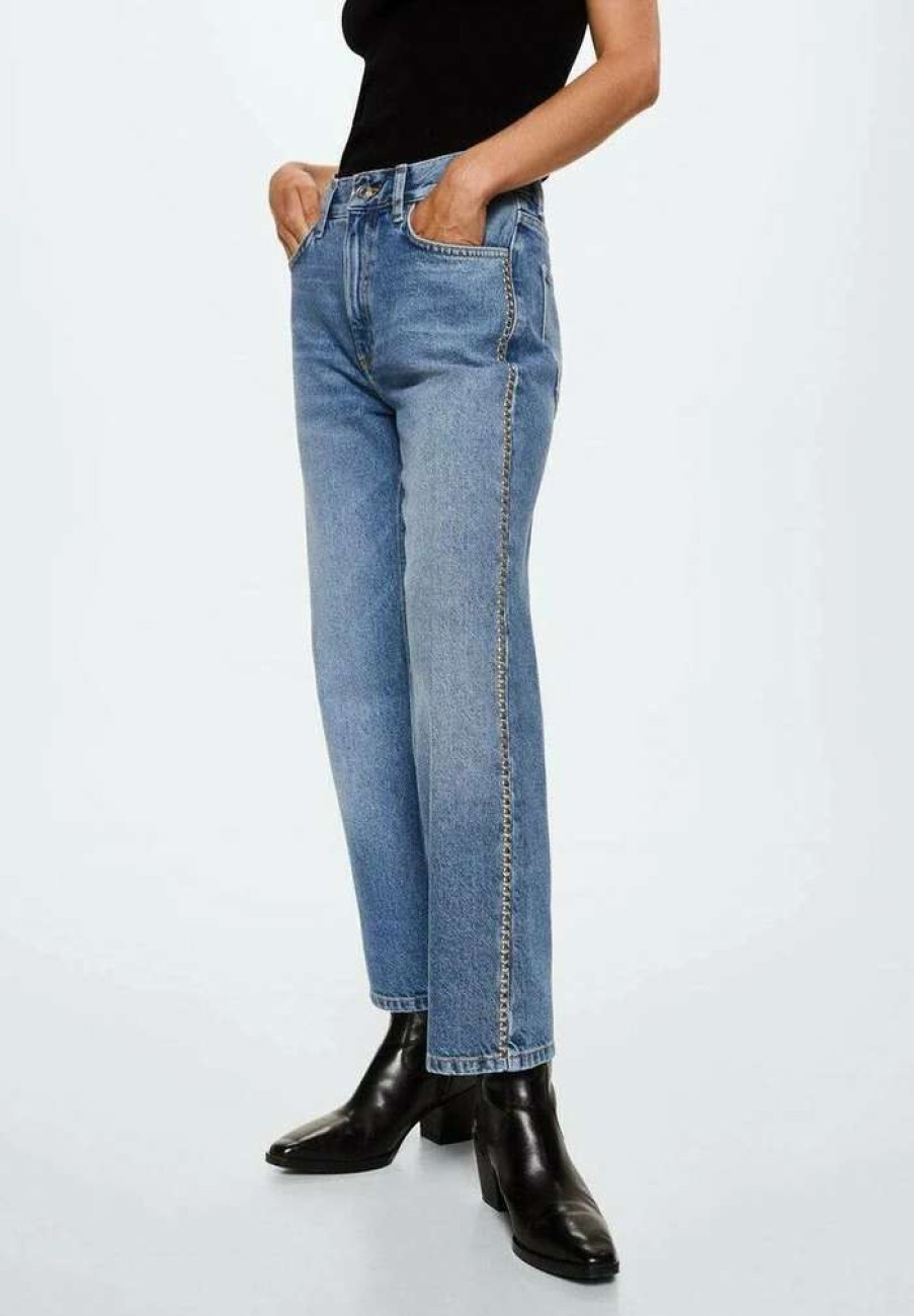 Clothing * | Mango Topanga Flared Jeans Mittelblau