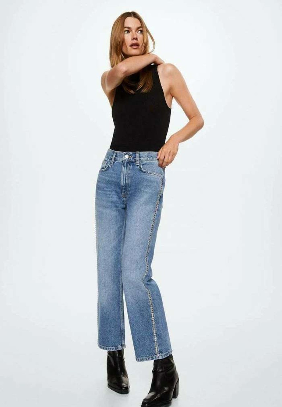 Clothing * | Mango Topanga Flared Jeans Mittelblau